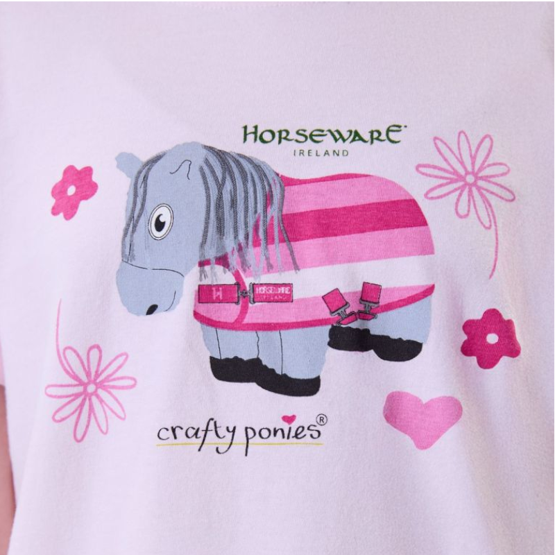 Horseware - Kurzarm T-Shirt für Kinder Crafty Pony rosa 
