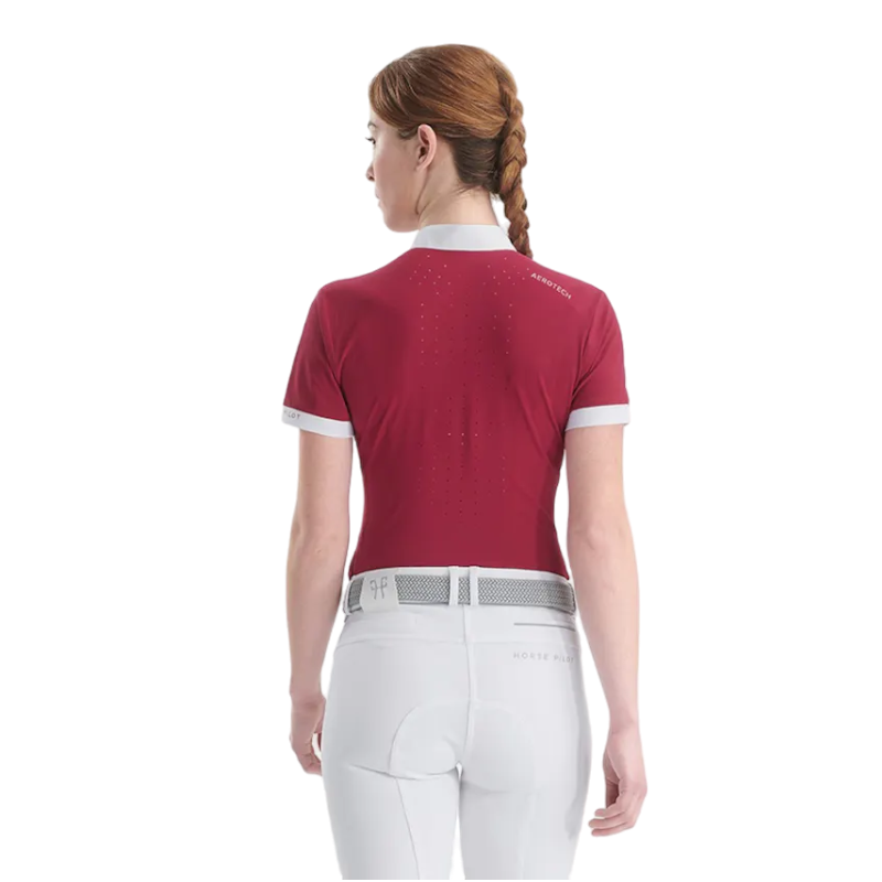 Horse Pilot - Polo manches courtes femme Aerolight rubis | - Ohlala