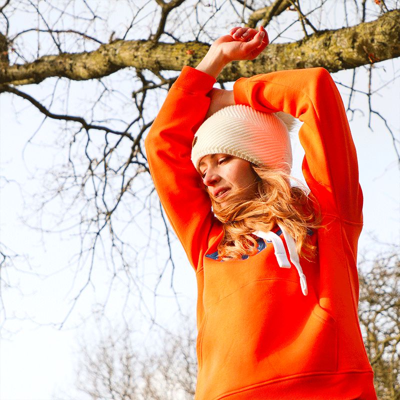 Hagg - Sweat hoodie à capuche orange | - Ohlala