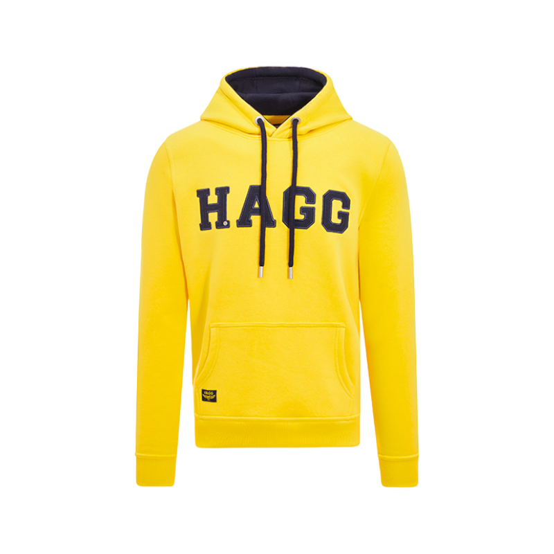 Hagg - Sweat à capuche homme jaune/ marine