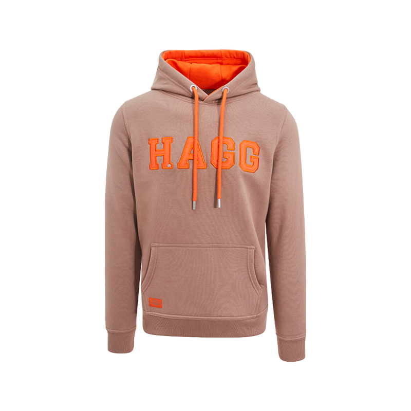 Hagg - Herren-Hoodie glänzend braun/orange