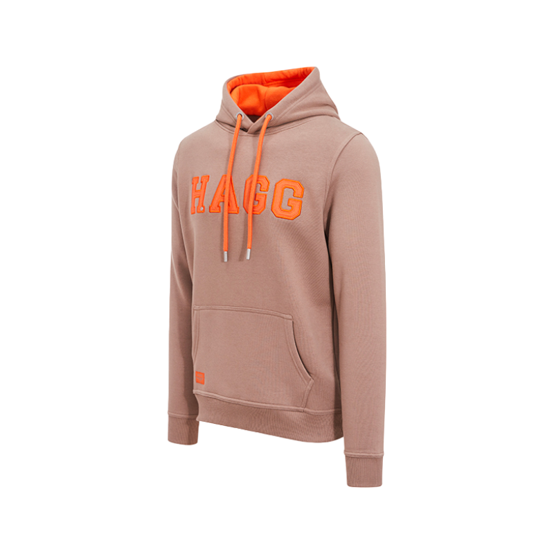 Hagg - Men's hoodie glossy brown/orange