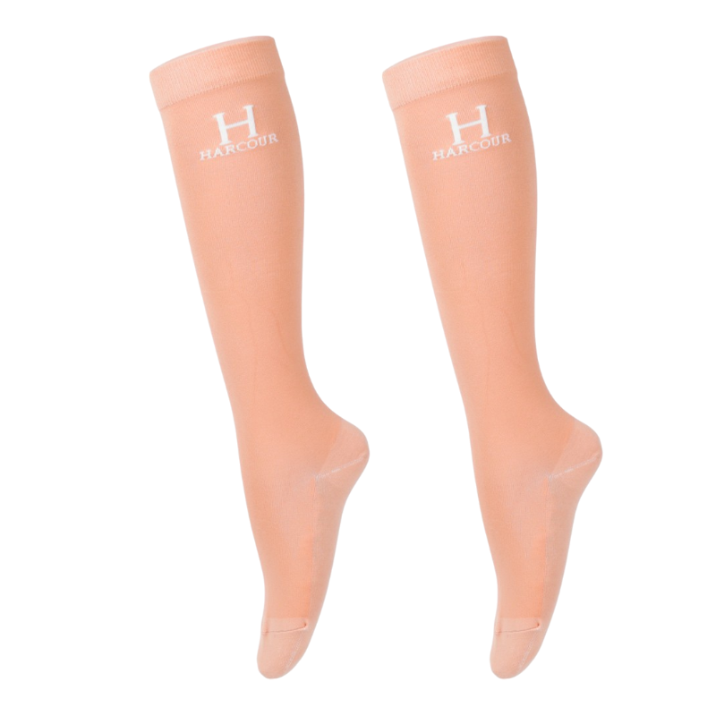 Harcour - Chaussettes d'équitation Badminton abricot