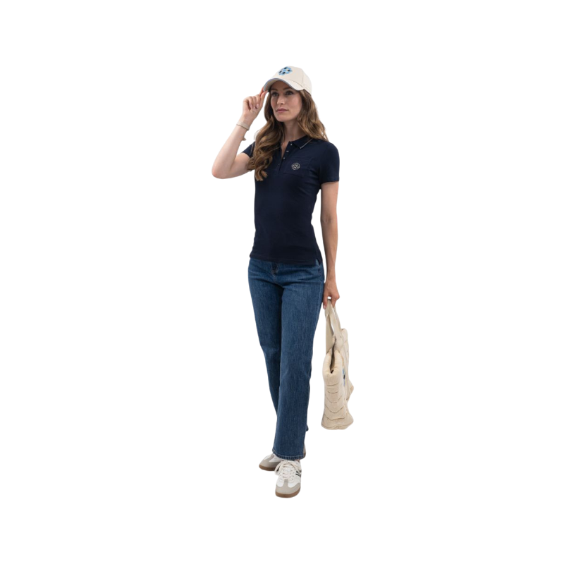 Harcour - Women's short sleeve polo Gasparine navy Harcour x Versailles 
