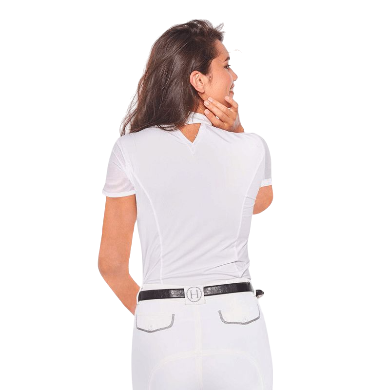 Harcour - Evita white short-sleeved competition polo shirt