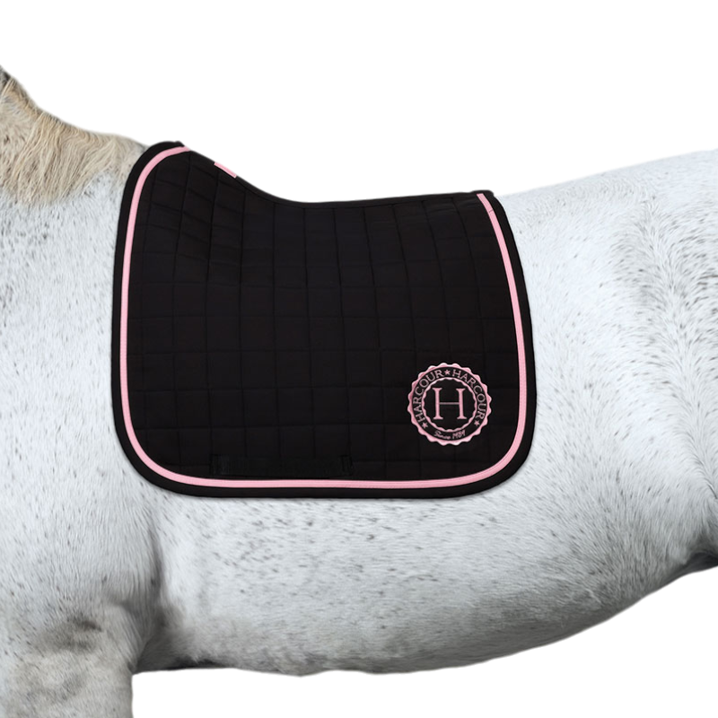 Harcour - Tapis de dressage Suzie noir/ rose