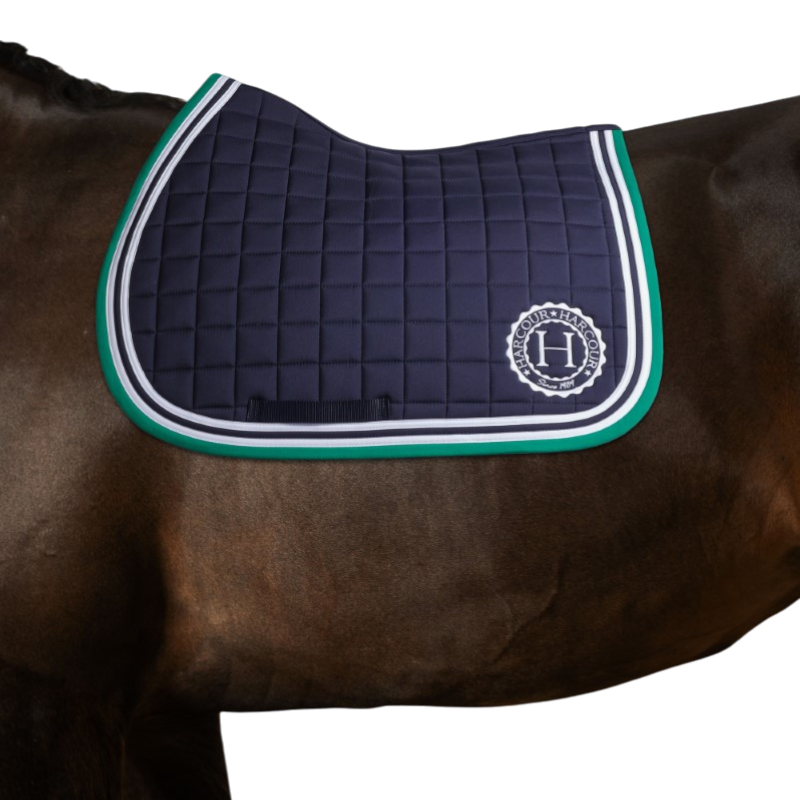 Harcour - saddle pad Douce marine/ vert émeraude 