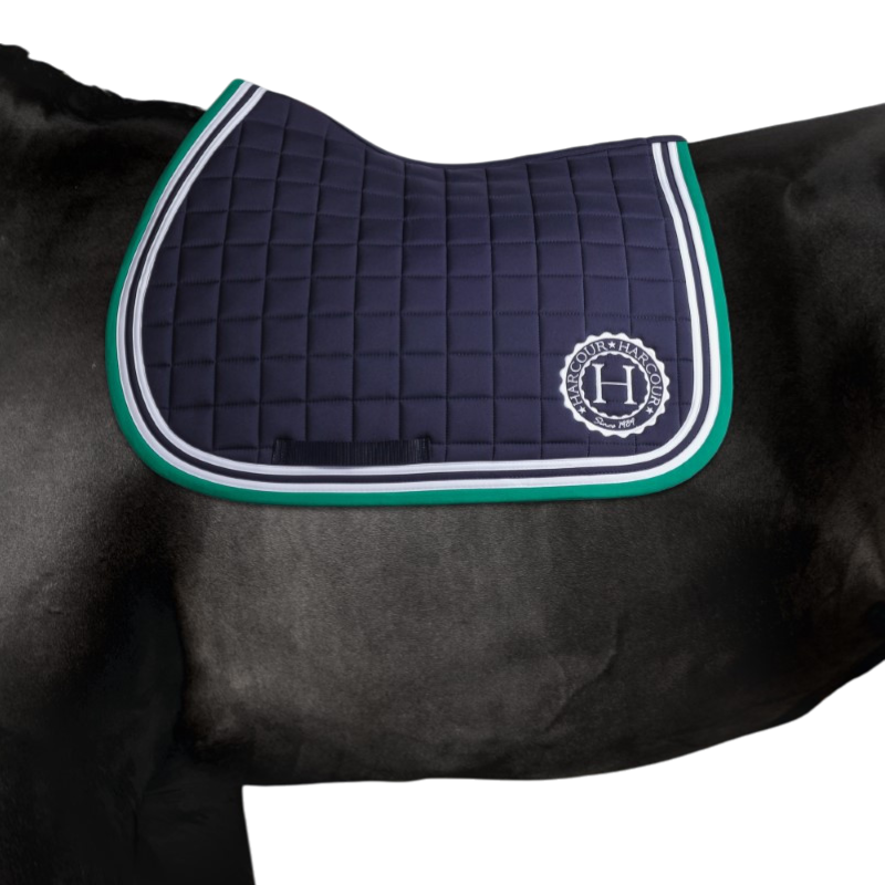 Harcour - saddle pad Douce marine/ vert émeraude 