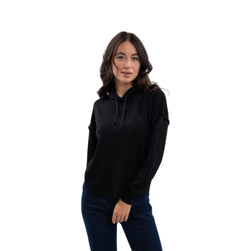 Harcour - Dames hoodie Plume zwart 