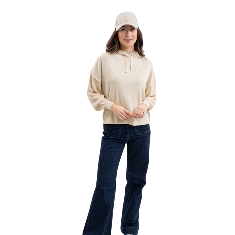 Harcour - Sweat à capuche manches longues femme Plume lin | - Ohlala