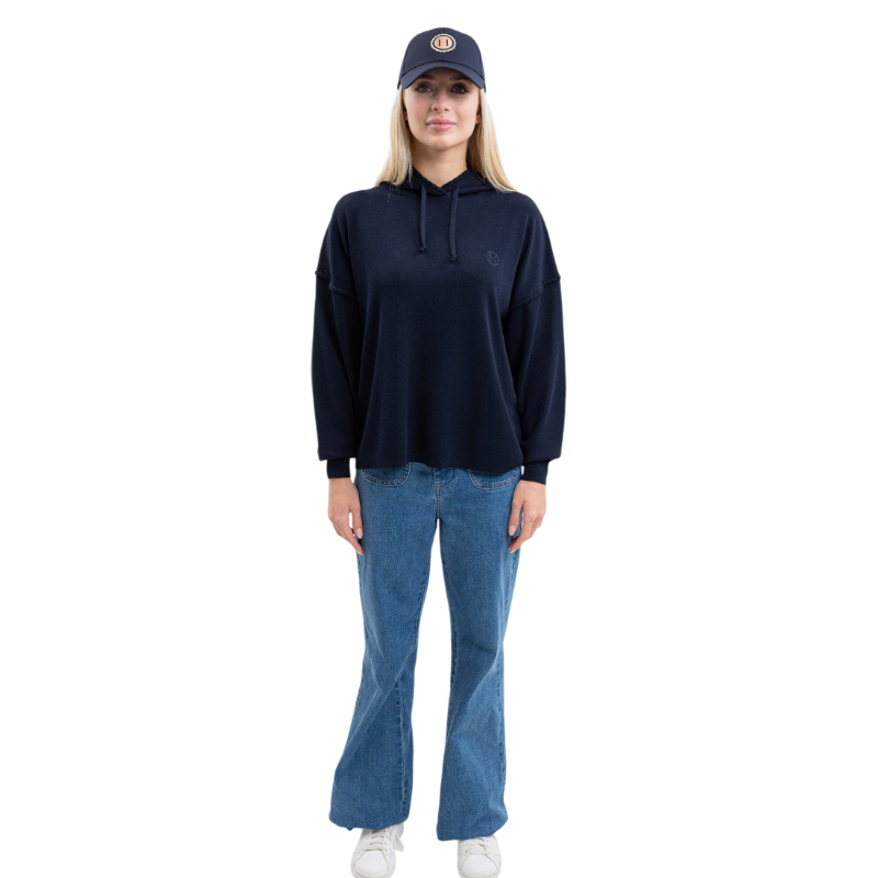 Harcour - Sweat à capuche manches longues femme Plume marine | - Ohlala