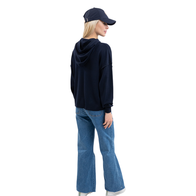 Harcour - Sweat à capuche manches longues femme Plume marine | - Ohlala