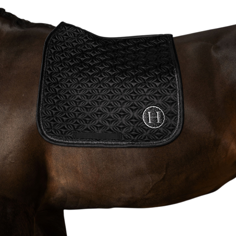 Harcour - Tapis de dressage Ames Coeurs noir | - Ohlala