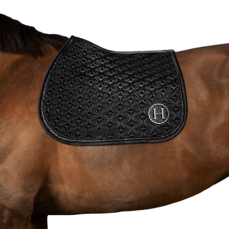 Harcour - Tapis de selle Ames Coeurs noir | - Ohlala