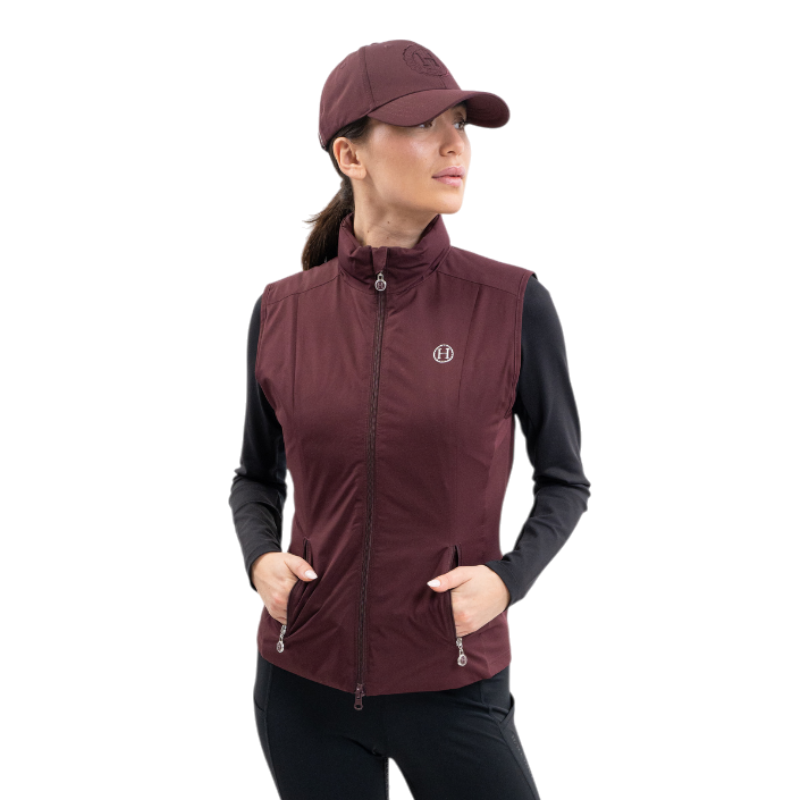 Harcour - Dames mouwloze jas Balma aubergine 