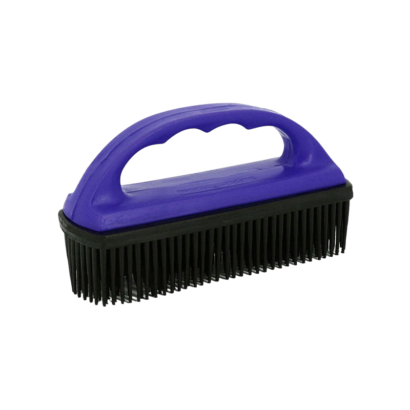 Hippotonic - Brosse en caoutchouc pour tapis noir/ bleu