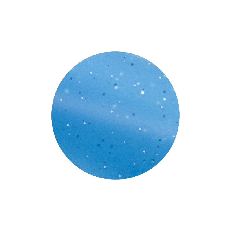 Hippotonic - Etrille métallique ronde fluo pailleté bleu ciel