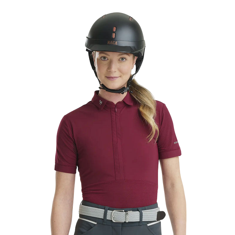 Horse Pilot - Polo d'équitation femme Aeromesh dark red
