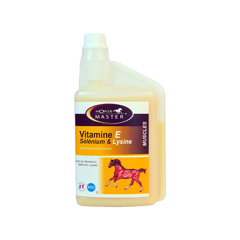 Horse Master - Complément alimentaire liquide récupération musculaire Vitamine E Selenium et Lysine