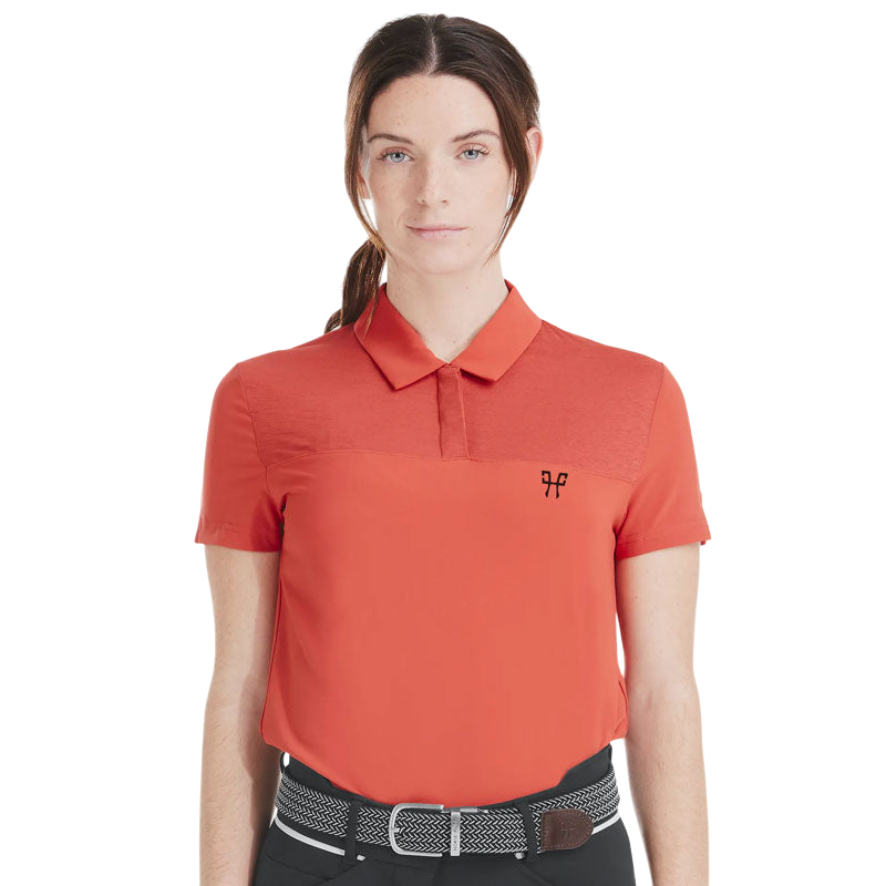 Horse Pilot - Ariia Terrakotta-Damen-Kurzarm-Poloshirt