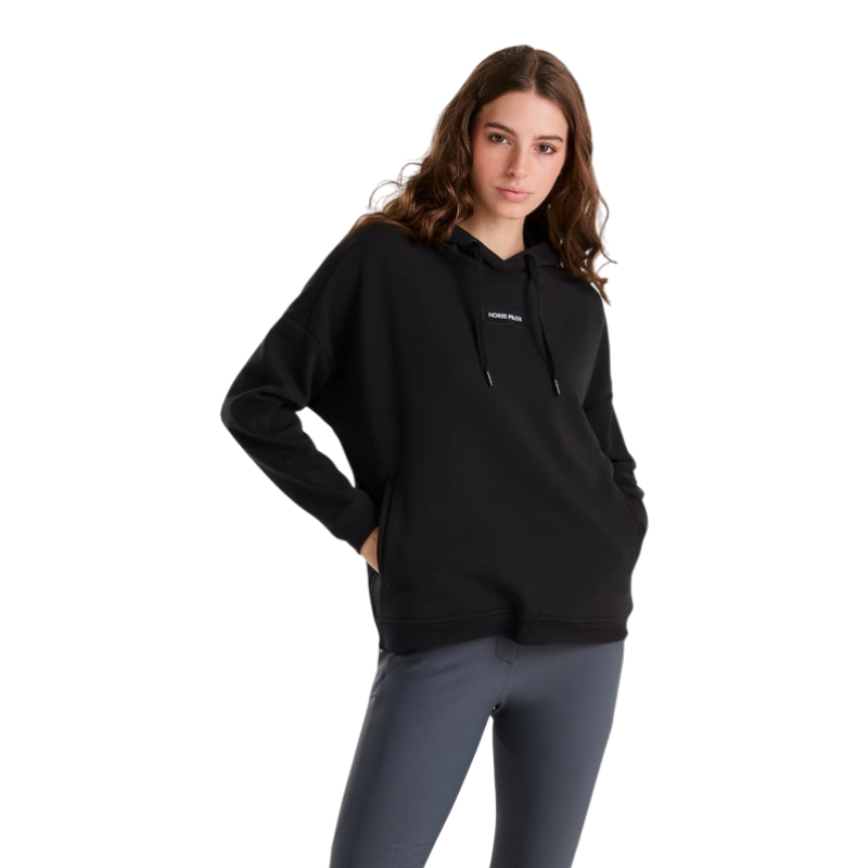 Horse Pilot - Damen Kapuzenpullover Team Schwarz 