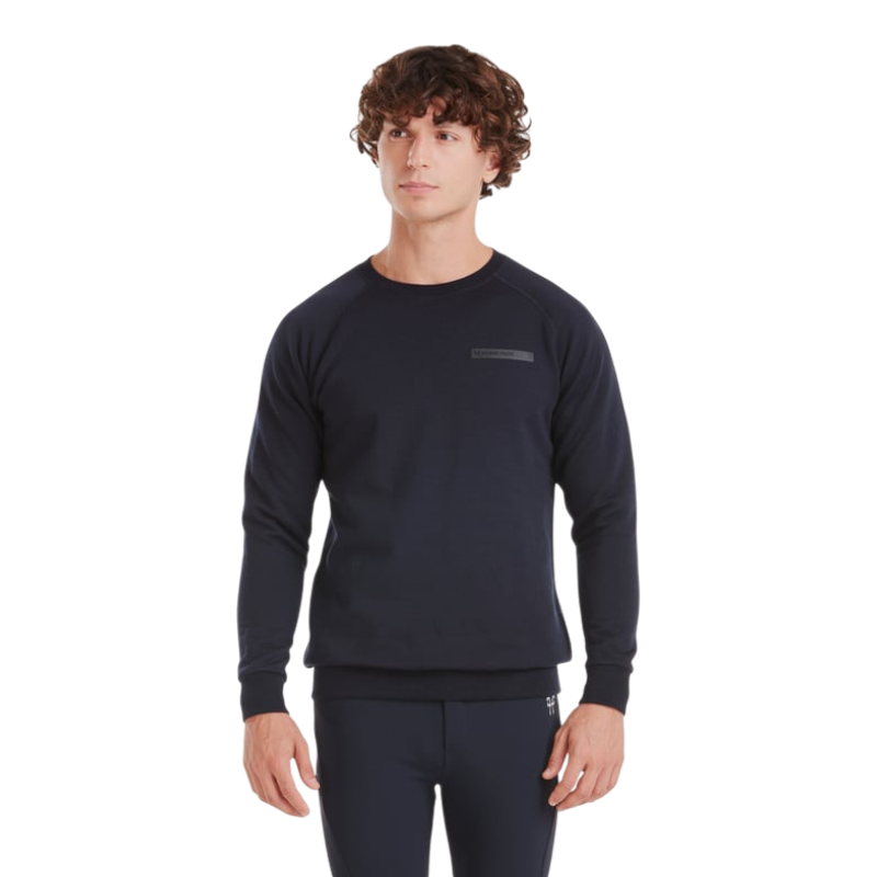 Horse Pilot - Herren Sweatshirt mit langen Ärmeln Merinos Dunkel Nacht 