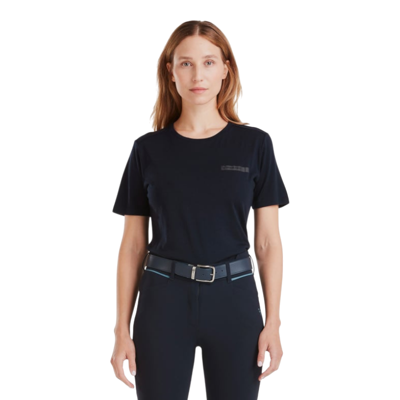 Horse Pilot - Damen T-Shirt mit kurzen Ärmeln Merinos dunkle Nacht 