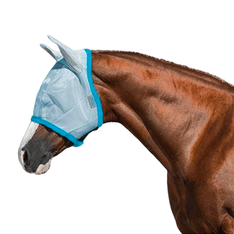 Horseware - Amigo Fly Mask Insektenschutzhut Silber/Türkis