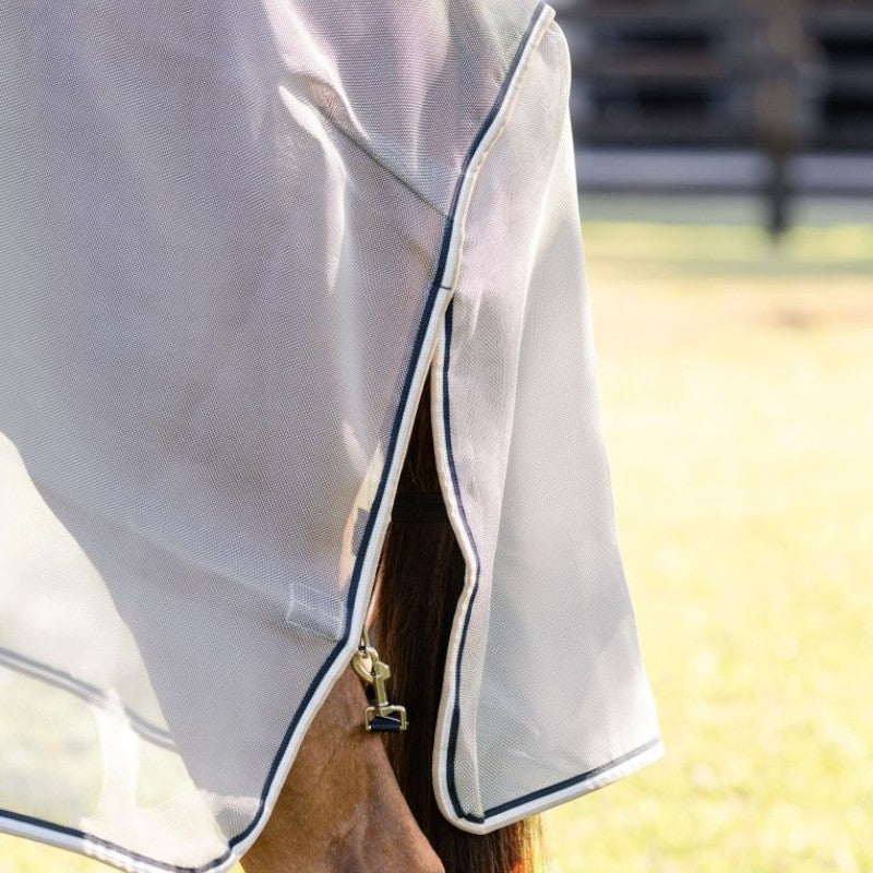 Horseware - Chemise anti-mouches Rambo Protector Fieldsafe Plus argent/ marine/ blanc/ beige | - Ohlala