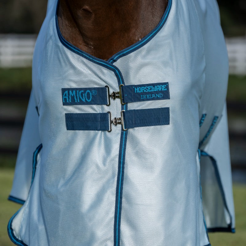 Horseware - Amigo Bug Buster vliegendeken azuurblauw/ marine/ elektrisch blauw 