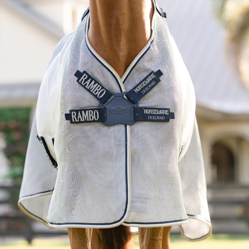 Horseware - Rambo Protector Fieldsafe fly sheet silver/navy/white/beige 