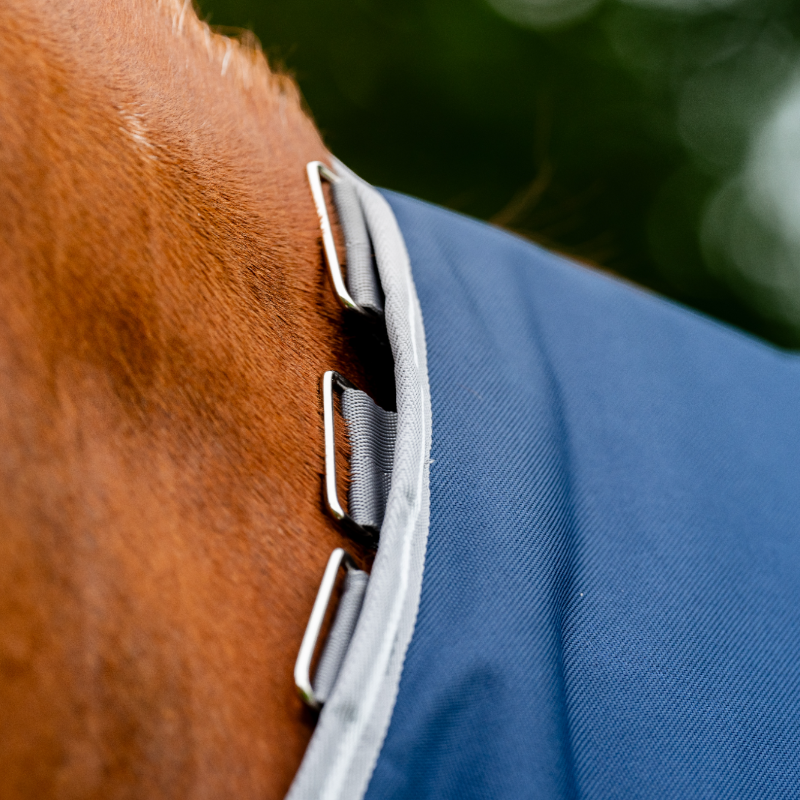Horseware - Buitenbedekking Amigo Bravo Plus Turnout marine/ titanium grijs/ zilver 50g 