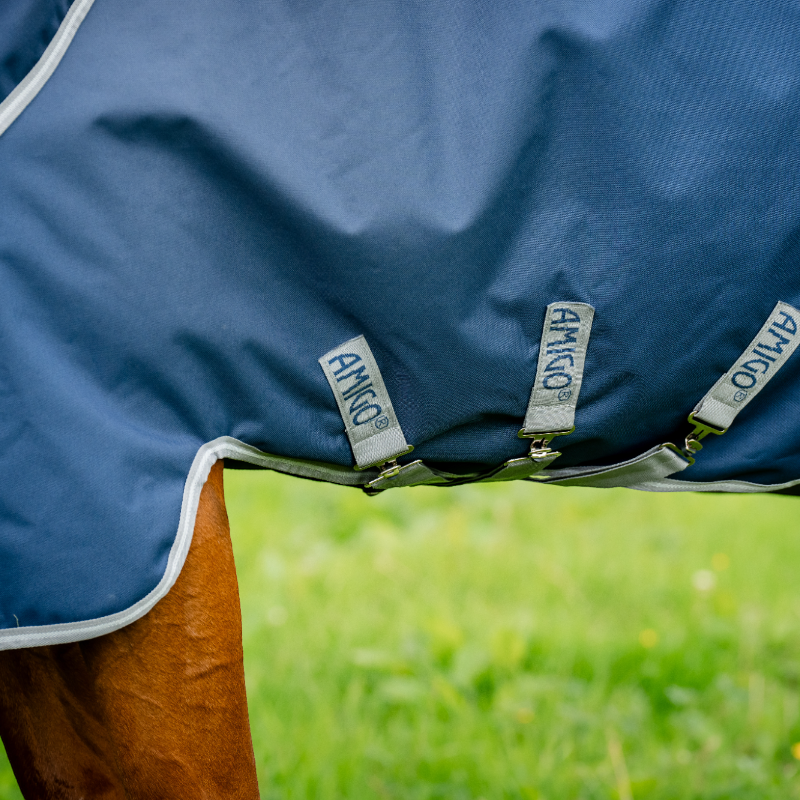 Horseware - Buitenbedekking Amigo Bravo Plus Turnout marine/ titanium grijs/ zilver 50g 