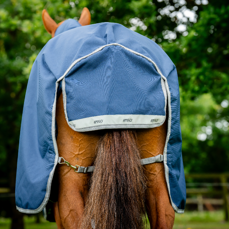 Horseware - Buitenbedekking Amigo Bravo Plus Turnout marine/ titanium grijs/ zilver 50g 