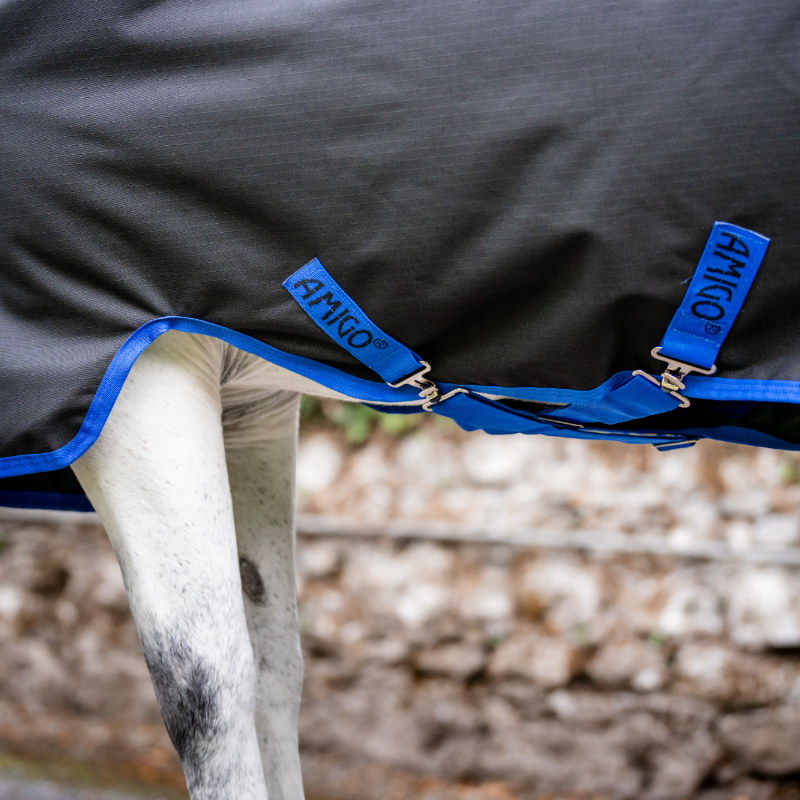 Horseware - Außenabdeckung Amigo Ripstop Pony Turnout schwarz/ klassisches Blau 50g 
