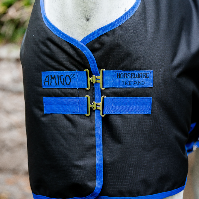 Horseware - Außenabdeckung Amigo Ripstop Pony Turnout schwarz/ klassisches Blau 50g 