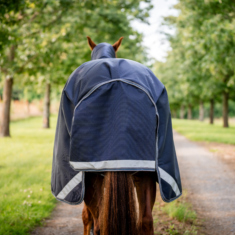 Horseware - Buitenbedekking Rambo Turnout VL marine/ onweersgrijs/ zilver 250g 