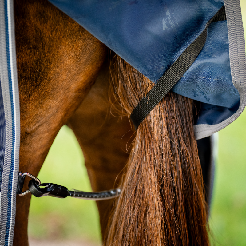 Horseware - Buitenbedekking Rambo Turnout VL marine/ onweersgrijs/ zilver 250g 