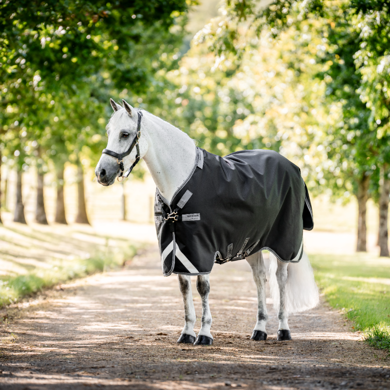 Horseware - Buitenbedekking Rambo Turnout VL zwart/ onweer grijs/ zilver 250g 