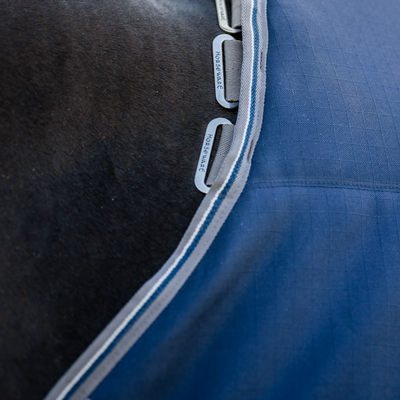 Horseware - Rambo Optimo Stable deken marine/ onweer grijs/ zilver 400g 