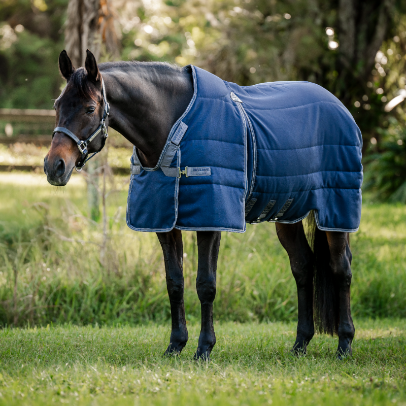 Horseware - Rambo Optimo Stable deken marine/ onweer grijs/ zilver 400g 