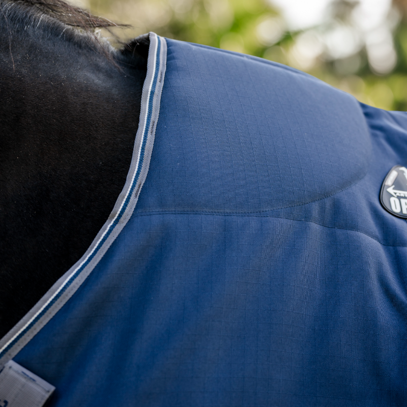 Horseware - Rambo Optimo Stable deken marine/ onweer grijs/ zilver 400g 