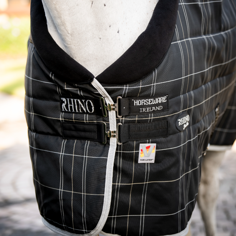 Horseware - Rhino Stable VL zwart/grijs/wit geblokt/grijs 350g 