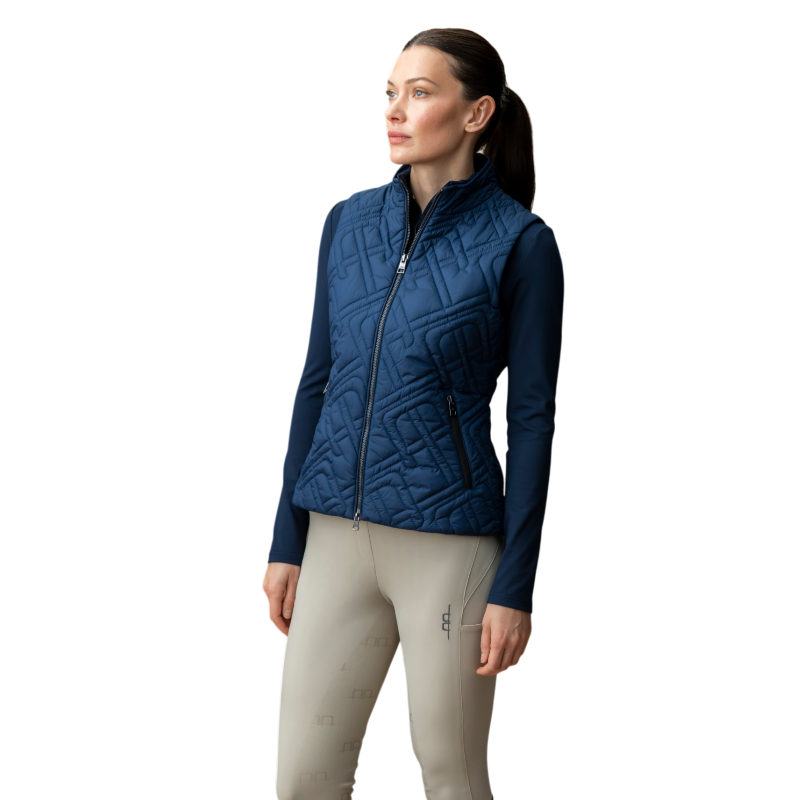 Horseware - Doudoune sans manches femme Neve Monogram Quilted core marine | - Ohlala