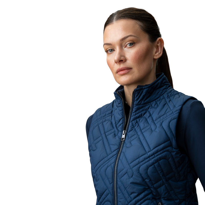 Horseware - Doudoune sans manches femme Neve Monogram Quilted core marine | - Ohlala