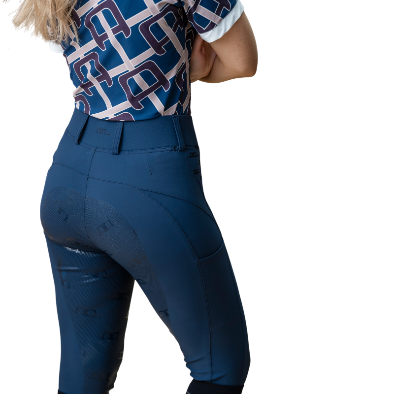 Horseware - Legging d'équitation femme Fina Brushed marine full grip | - Ohlala