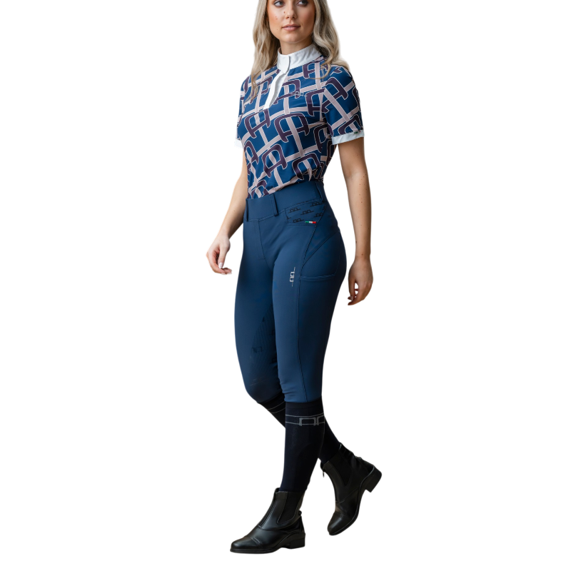 Horseware - Legging d'équitation femme Fina Brushed marine full grip | - Ohlala