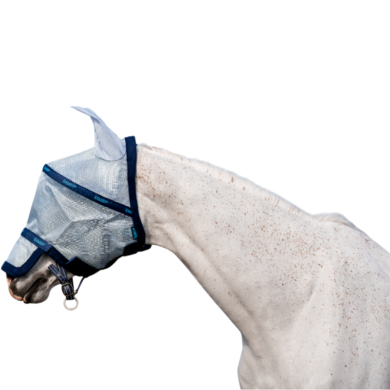 Horseware - Masque anti-mouches Rambo Fly Mask azure blue/ marine/ bleu électrique