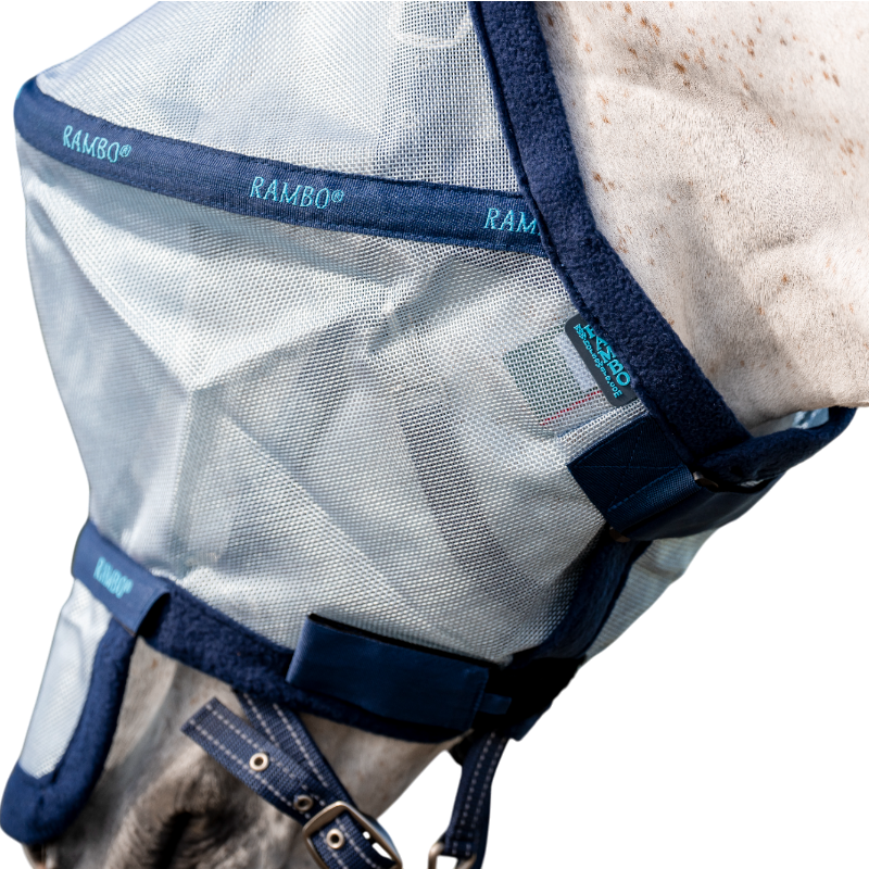 Horseware - Masque anti-mouches Rambo Fly Mask azure blue/ marine/ bleu électrique