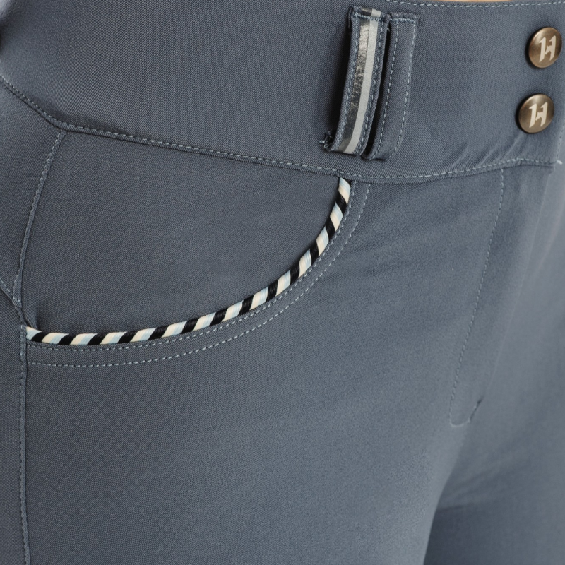 Horseware - Pantalon d'équitation femme Newmarket Mid-Rise indigo orchid full grip | - Ohlala